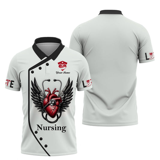 Joycorners Personalized Nurse Shirt - Wings of Compassion MT2509