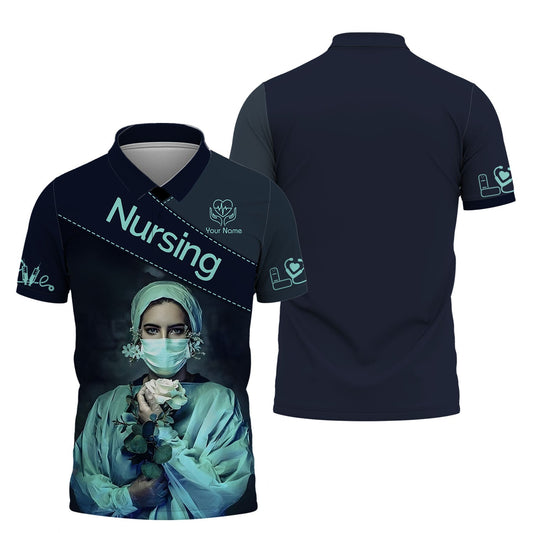 Joycorners Personalized Nurse Shirt - Elegant Floral Elegance Meets Professional Pride MT2509
