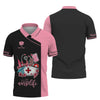 Joycorners Personalized Nurse Shirt, 'Nurse Life' with Medical Motif in Pink and Black MT2509