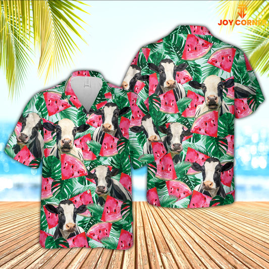 Joycorners Holstein Watermelon 3D Hawaiian Shirt