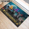 Joycorners Black Angus Cute Halloween Custom Name Doormat