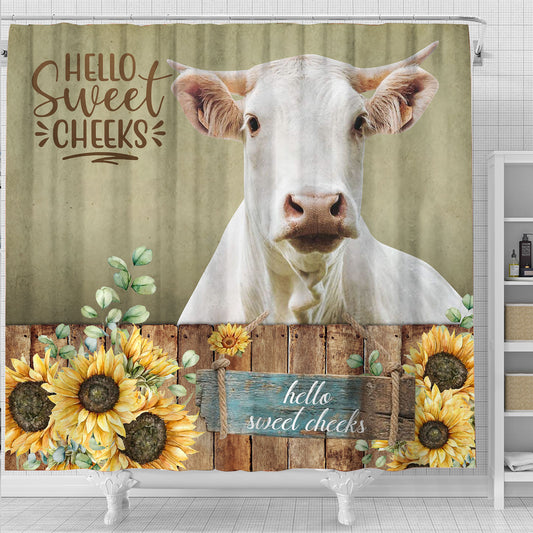 Joycorners Charolais Hello Sweet Cheeks 3D Shower Curtain