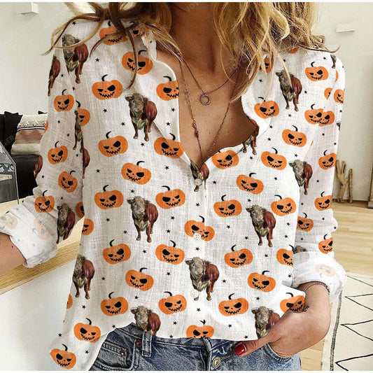 Joycorners Hereford Halloween Pattern Casual Shirt