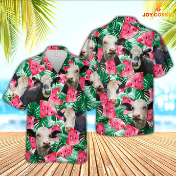 Joycorners Black Baldy Watermelon 3D Hawaiian Shirt