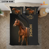 Joycorners Brown Horse Never Walk Alone Custom Name Bedding Set