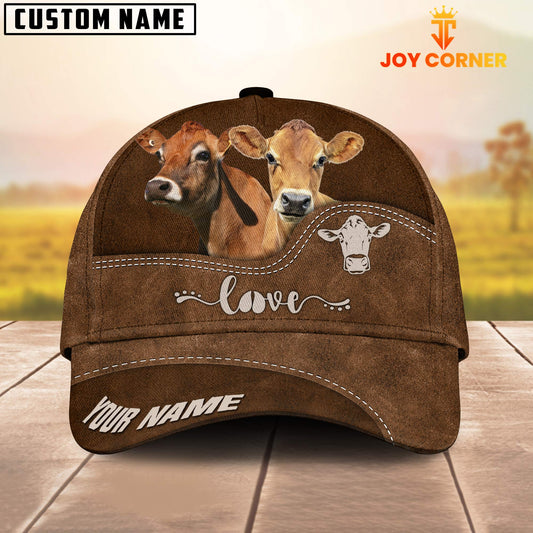 Joycorners Jersey Love Leather Pattern Customized Name Cap