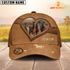 Joycorners Brown Horses Heart Shaped Style Customized Name Cap