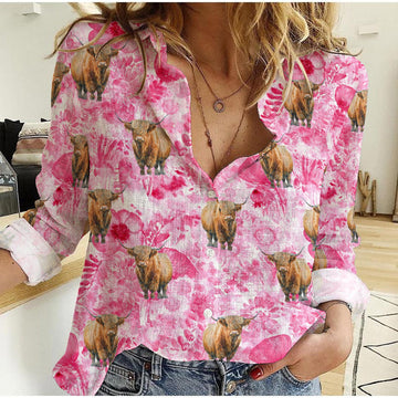 Joycorners Highland Pink Flower BG Casual Shirt