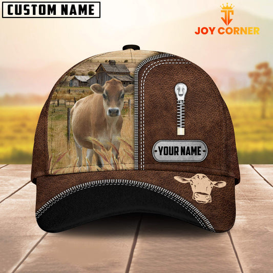 Joycorners Jersey Leather Zip Pattern Customized Name Cap