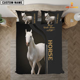Joycorners White Horse Never Walk Alone Custom Name Bedding Set