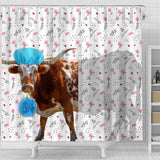 Joycorners Texas Longhorn Flower 3D Shower Curtain