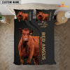 Joycorners Red Angus Never Walk Alone Custom Name Bedding Set