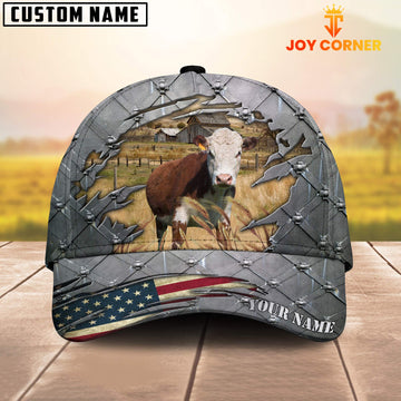 Joycorners Steel Pattern Hereford Customized Name Cap