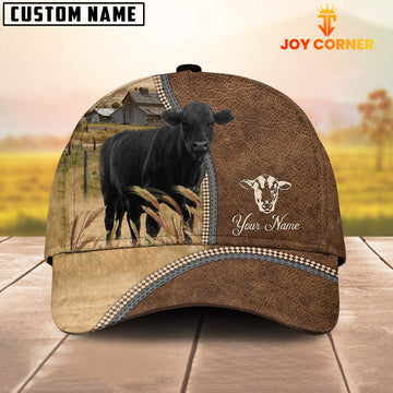 Joycorners Personalized Name Black Angus Farming Cap