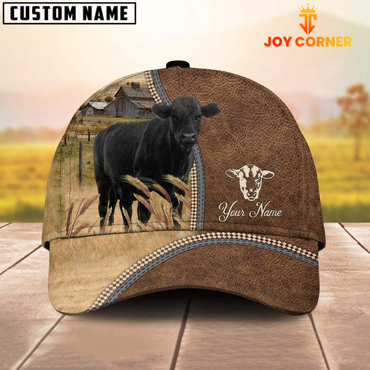 Joycorners Personalized Name Black Angus Farming Cap