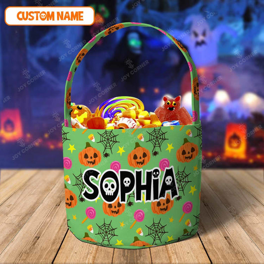 Joycorners Personalized Name Halloween Candy Basket