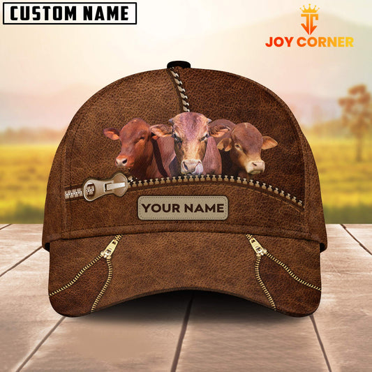 Joycorners Beefmaster Cattle Zipper Pattern Customized Name Cap