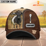 Joycorners Belted Galloway Leather Zip Pattern Customized Name Cap