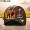 Joycorners Red Angus Leather Zip Pattern Customized Name Cap