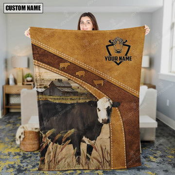 Joycorners Black Hereford Custom Name Blanket Collection