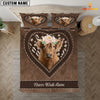 Joycorners Highland Cattle Never Walk Alone Heart Custom Name Bedding Set