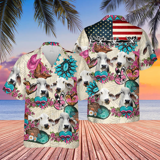 Joycorners Brahman Happiness Flowers 3D Hawaiian Shirt