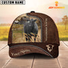 Joycorners Black Simmental Customized Name Leather Pattern Cap