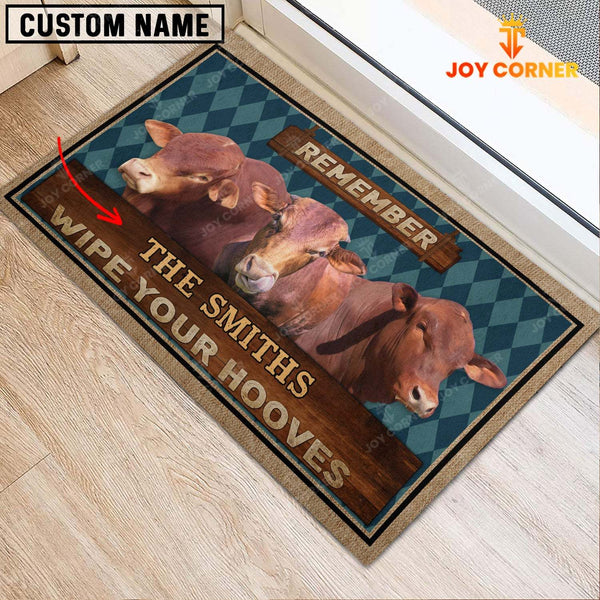 Joycorners Beefmaster Wipe Your Hooves Custom Name Doormat