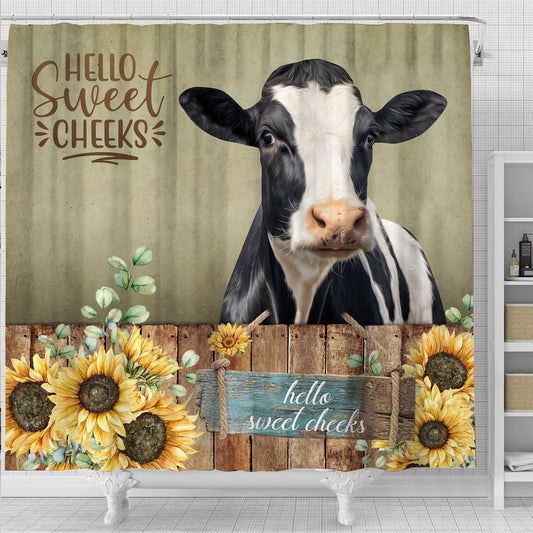 Joycorners Holstein Hello Sweet Cheeks 3D Shower Curtain