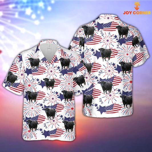 Joycorners Dexter Happy Firework Flag Hawaiian Shirt