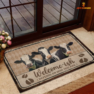 Joycorners Holstein Cattle Welcome-ish Doormat