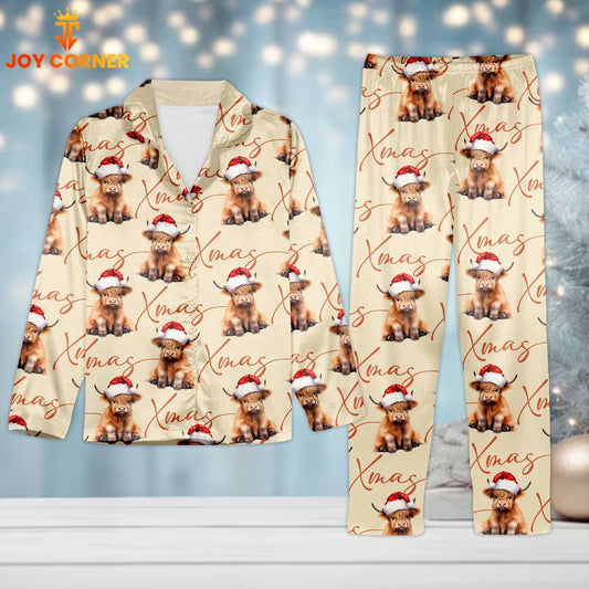 Joycorners Cow Christmas Pattern 3D Pajamas