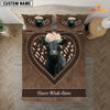 Joycorners Black Angus Never Walk Alone Heart Custom Name Bedding Set