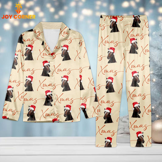 Joycorners Horse Christmas Pattern 3D Pajamas