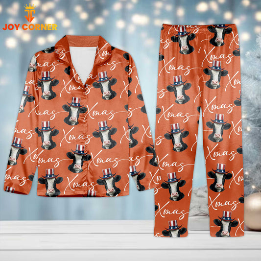 Joycorners Cow Christmas Pattern 3D Pajamas