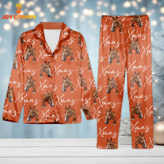 Joycorners Horse Christmas Pattern 3D Pajamas