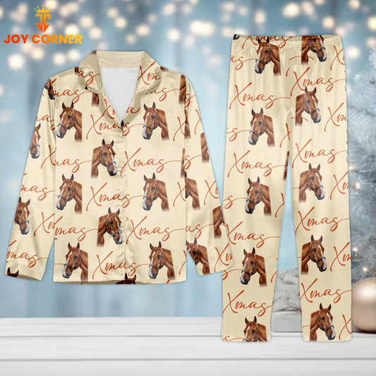 Joycorners Horse Christmas Pattern 3D Pajamas