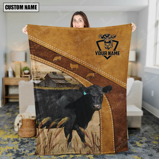 Joycorners Personalized Name Lowline Angus Brownie Background Blanket