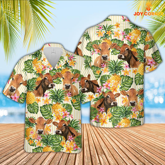 Joy Corners Jersey Pineapple Pattern Hawaiian Shirt