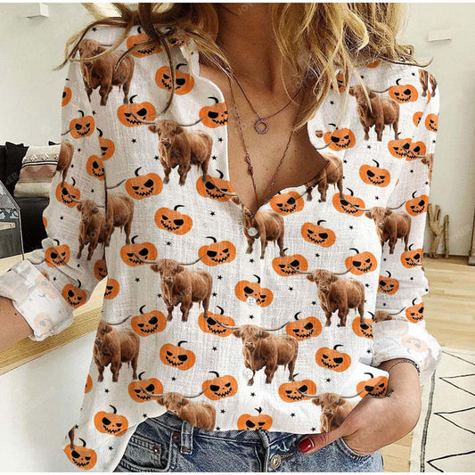 Joycorners Highland Halloween Pattern Casual Shirt