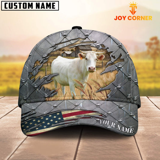 Joycorners Steel Pattern Charolais Customized Name Cap