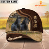 Joycorners Friesian Horses Dark Brown Pattern Customized Name Cap