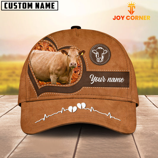 Joycorners Limousin Pattern Customized Name 3D Love Cap
