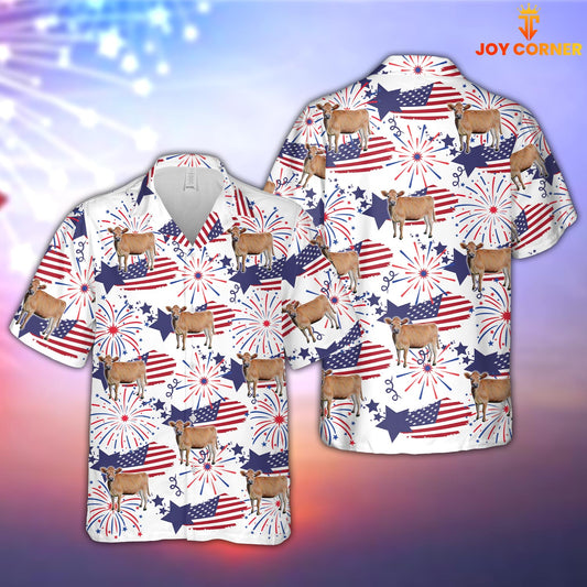 Joycorners Jersey Happy Firework Flag Hawaiian Shirt