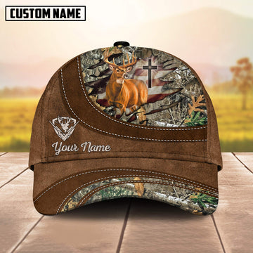 Joycorners Cross America Hunting Deer Personalized Hats 3D Multicolored