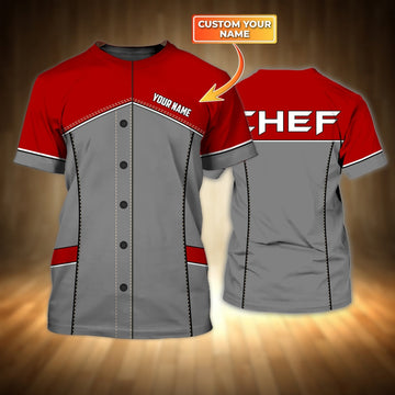 Joycorners Chef Cook Personalized Name 3D Tshirt, Chef Shirt
