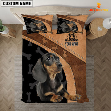Joy Corners Dachshund Love Customized Name and Dog 3D Bedding Set