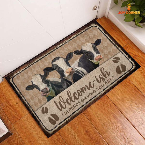 Joycorners Holstein Cattle Welcome-ish Doormat