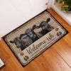 Joycorners Black Angus Cattle Welcome-ish Doormat