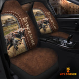 Joycorners Cattle of Jenna Senyk Personalized Name Leather Pattern Car Seat Covers Universal Fit (2Pcs)